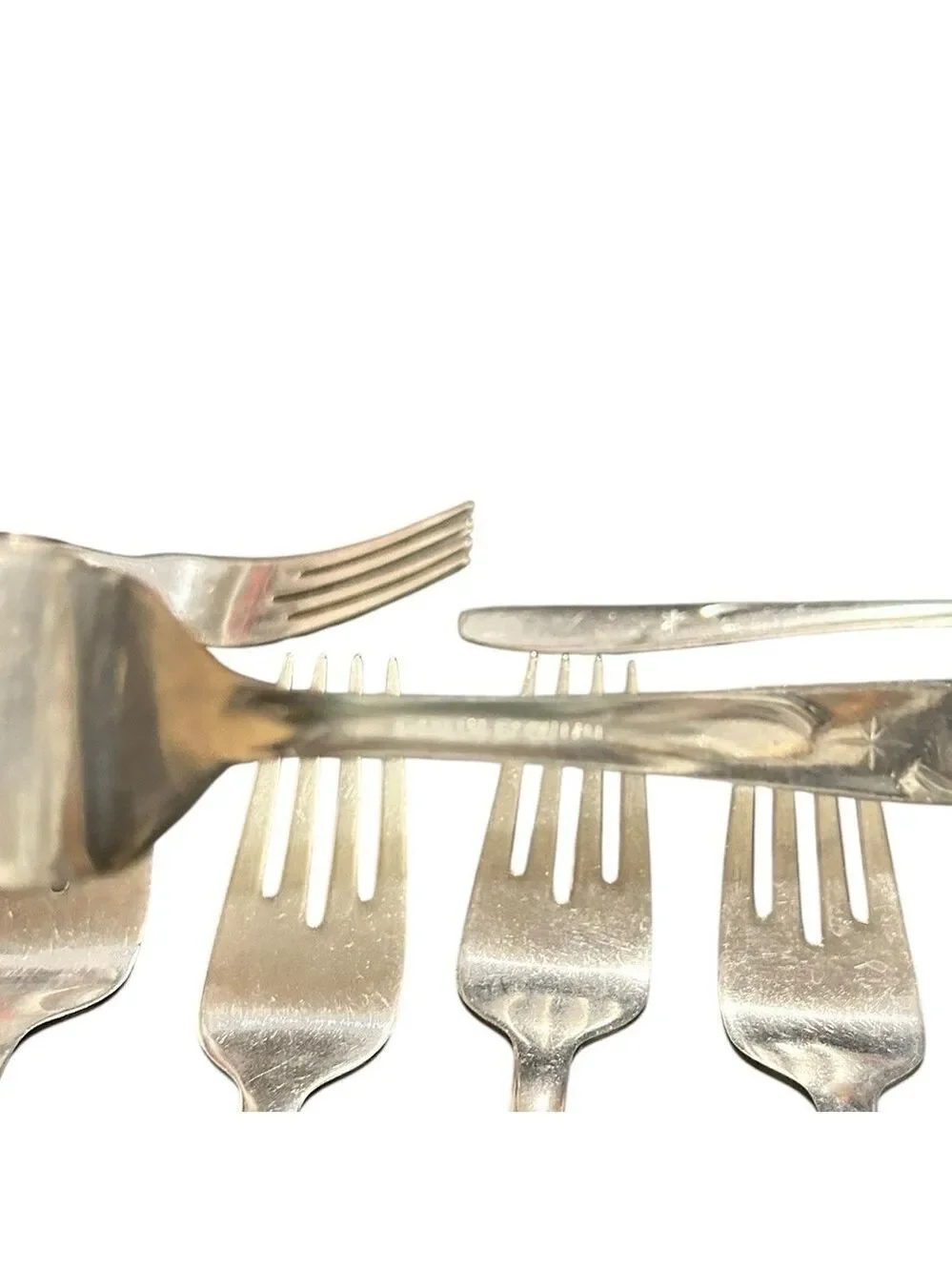 TEN Atomic Star MCM Vintage Wallace Dinner Salad Forks